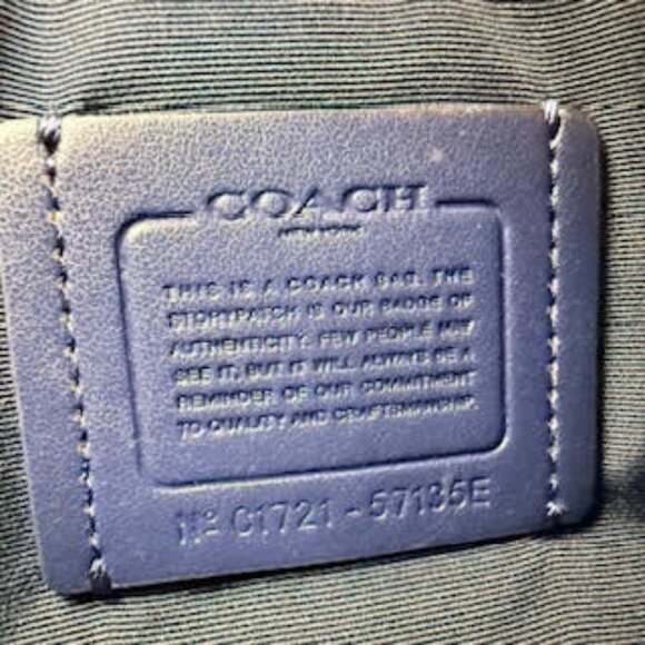 Coach Leather Crossbody Double Zip Bag Navy Blue with Gold Hardware - Picture 8 of 10